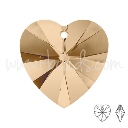 Achat pendentif coeur swarovski crystal golden shadow 18mm (1)