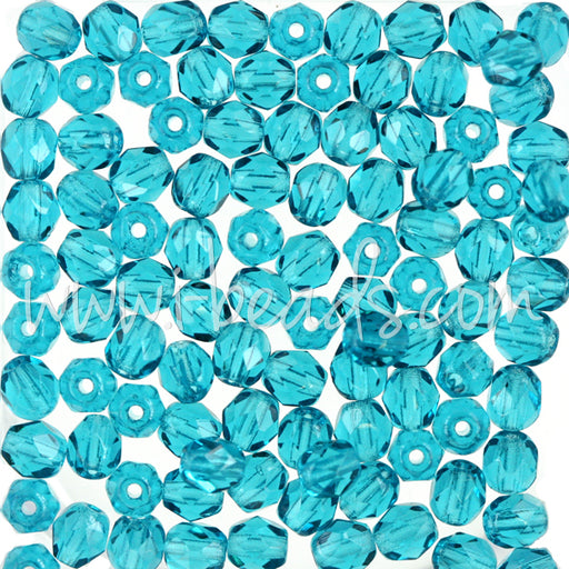 Achat Perles facettes de bohème teal 4mm (100)