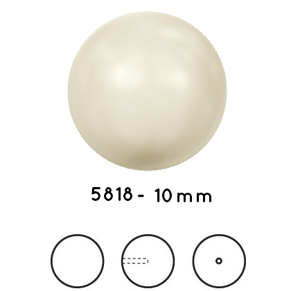Achat Swarovski 5818 Half drilled - Crystal cream pearl -10mm (4)
