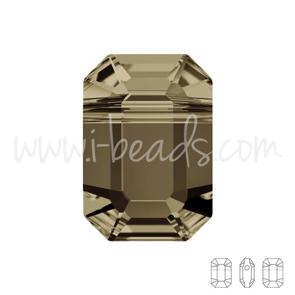 Perles Swarovski 5514 pendulum smoky quartz 8x5.5mm (2)