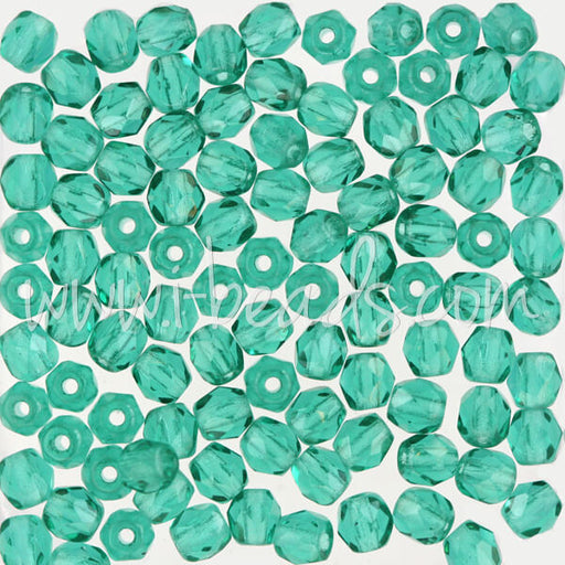Achat Perles facettes de bohème emerald 4mm (100)