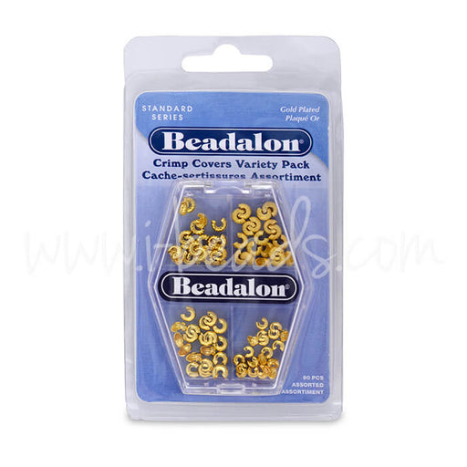 Assortiment de caches perles a écraser Beadalon métal doré qualité 80 pièces (1)