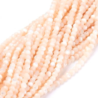 Achat Perles à facettes nacre coquillage 2.5mm Trou 0.5mm 37cm (1 rang)