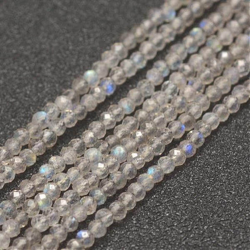 Achat Perles à facettes Labradorite naturelle, 2x0,5mm - grade AA-175 perles (1 fil)