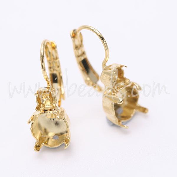 Serti boucle d'oreilles pour Swarovski 1088 SS39 et 4mm-pp31-SS19 doré (2)