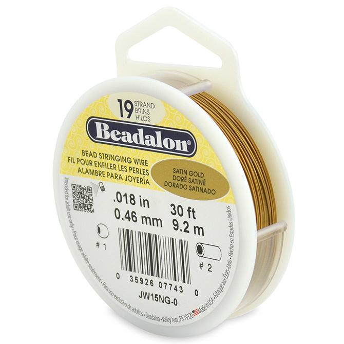 Beadalon fil câble 19 brins doré satiné 0.46mm, 9.2m (1)