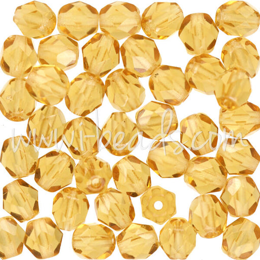 Achat Perles facettes de bohème medium topaz 6mm (50)