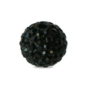 Perle style shamballa ronde deluxe jet 6mm (1)