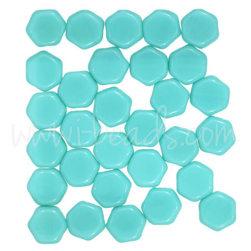 Achat Perles Honeycomb 6mm green turquoise opaque (30)