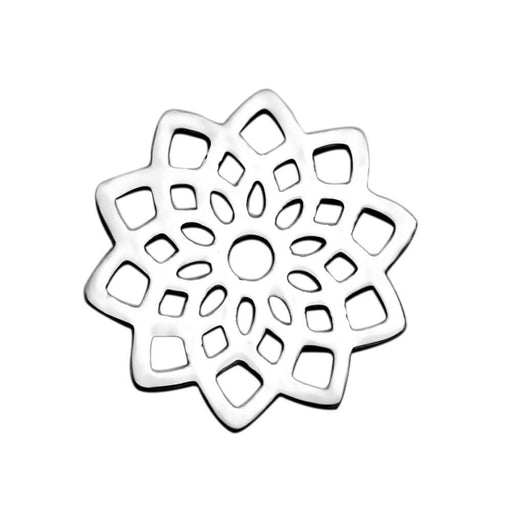 Achat Pendentif connecteur en acier inoxydable découpe fleur 16mm (1)