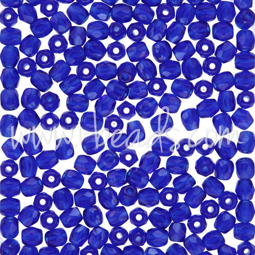Achat Perles facettes de bohème cobalt 3mm (50)