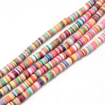 Rang de perles heishi 3mm en pâte polymère couleur mixte 40cm (1)