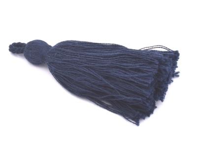 Pompon en coton bleu marine 8cm (1)