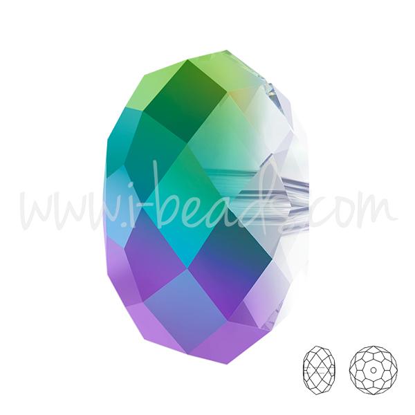 Perles briolette Swarovski 5040 crystal scarabaeus green 8mm (6)