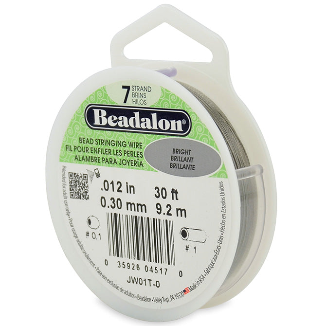 Beadalon fil câble 7 brins brillant 0.30mm, 9.2m (1)