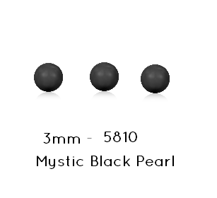 5810 Swarovski Mystic Black pearl 3mm x0.5mm (40)