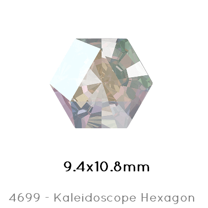 Achat Swarovski 4699 Kaleidoscope Hexagon Crystal AB Foiled 9,4x10,8mm (1)