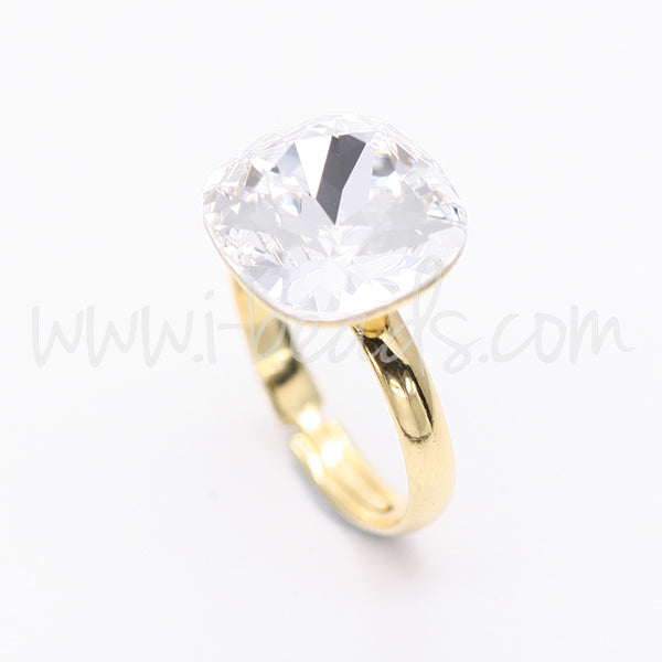Serti à coller bague ajustable pour Swarovski 4470 12mm doré (1)