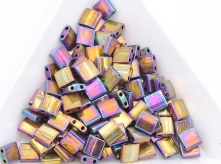 cc188-Miyuki tila perles Metallic Purple gold iris 5mm (25 Perles)