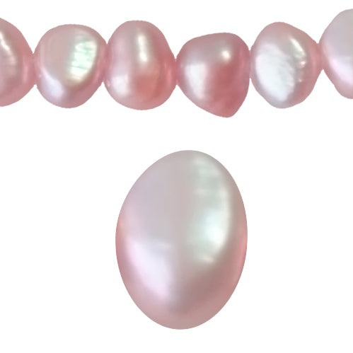 Perles d'eau douce pépites rose 5mm sur fil (1)