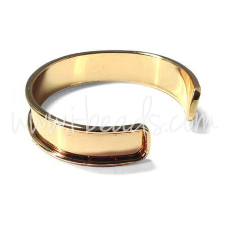 Bracelet laiton doré 14x66mm pour cordon plat 10mm (1)