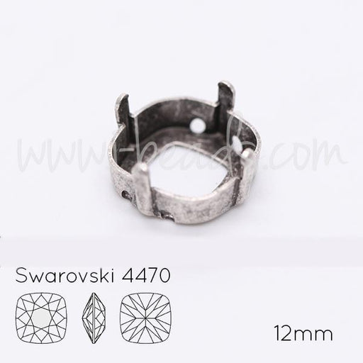 Serti à coudre pour Swarovski 4470 12mm argenté (1)