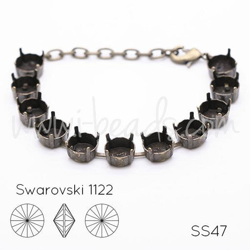 Achat Bracelet sertir pour 12 Swarovski 1122 rivoli SS47 brass (1)
