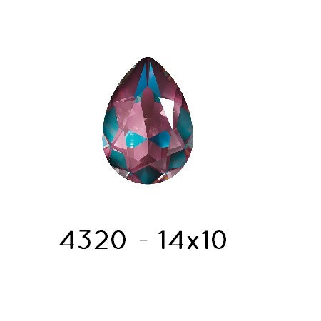 Achat Swarovski 4320 Fancy Stone PEAR - Crystal Burgundy DELITE-14x10mm (1)