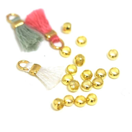 Achat Perles à Ecraser Acier Inoxydable doré OR 2.2mm trou :1.7mm (10)