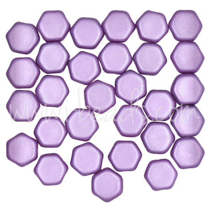 Perles Honeycomb 6mm pastel lilac (30)