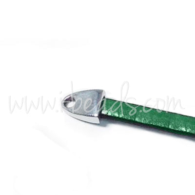 Embout plaqué argent 10x8mm pour cordon plat 5mm (2)