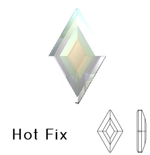 Achat 2773 Swarovski hot fix flat back Diamand Shape rhinestones crystal AB 6.6x3.9mm (5)