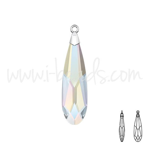 Achat Pendentif Swarovski 6533 raindrop crystal AB rhodium 23mm (1)
