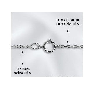 Apprêt - Chaine extra fine forcat rond argent 925 avec fermoir 45cm (1)