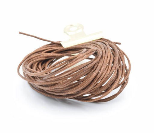 Cordon en coton cire chocolat clair 1mm, 5m (1)