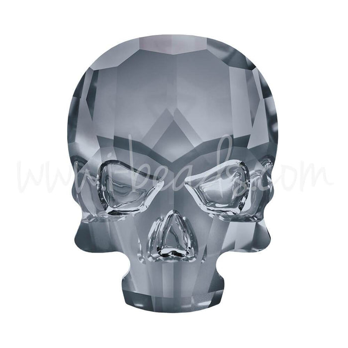 Strass à coller Swarovski 2856 skull flat back crystal silver night 18x14mm (1)