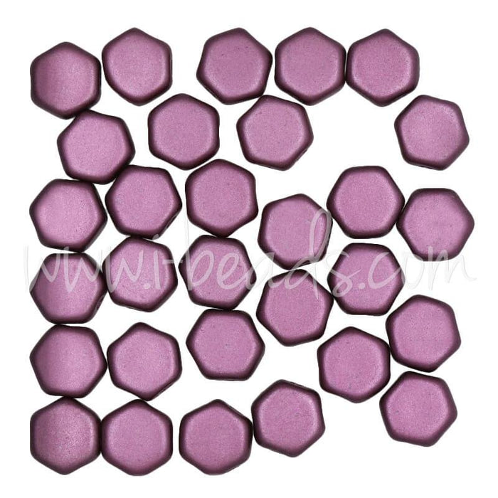 Perles Honeycomb 6mm pastel burgundy (30)
