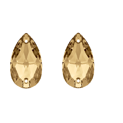 Achat Swarovski 3230 Drop SewOn Crystal Golden SHADOW Foiled 12x7mm (4)