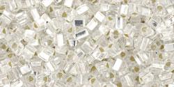 cc21 - perles Toho triangle 2.2mm silver lined crystal (10g)