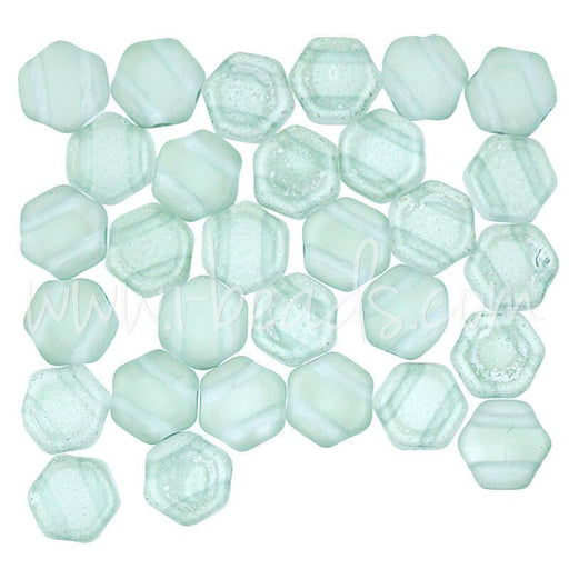 Perles Honeycomb 6mm matte light green luster (30)