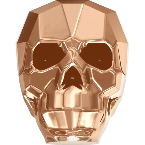Achat perle tête de mort swarovski 5750 crystal rose gold 2x 13mm (1)