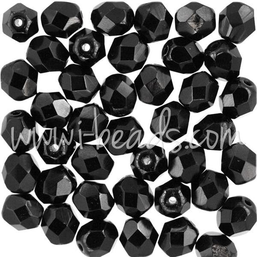 Achat Perles facettes de bohème jet 6mm (50)