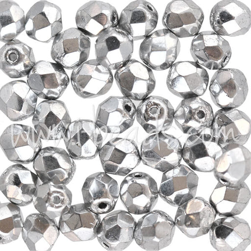 Achat Perles facettes de bohème silver 6mm (50)