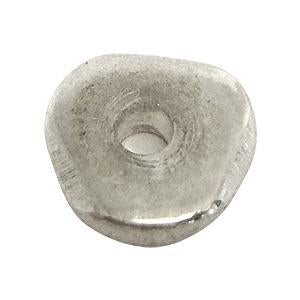 Perles chips heishi laiton métal Argenté sur fil 4x2mm (1)