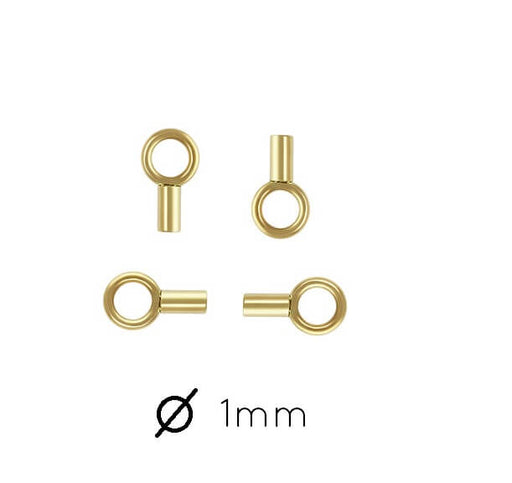 Fermoirs à écraser pour chaîne et cordon fins 1mm Gold filled (2)