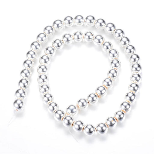 Achat Perles d&#39;hématite reconstituée Plaqué argenté 3.5 mm - 1 rang - 130 perles (vendues par 1 rang)
