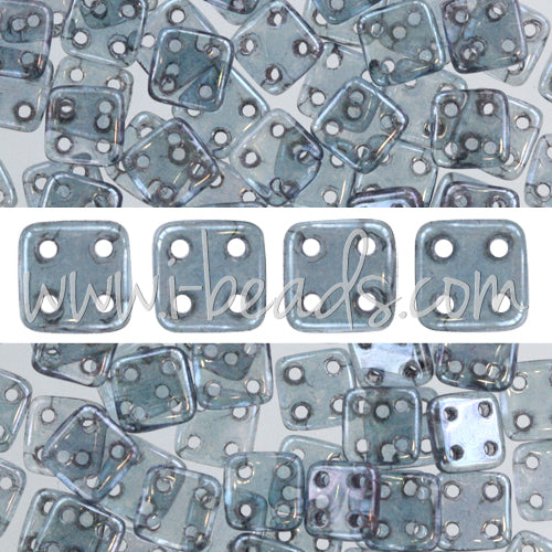 Achat Perles 4 trous CzechMates QuadraTile 6mm Luster Transparent Amethyst (10g)