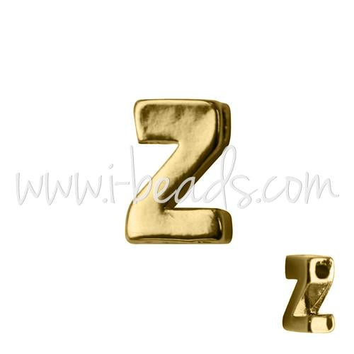 Perle lettre Z doré or fin 7x6mm (1)