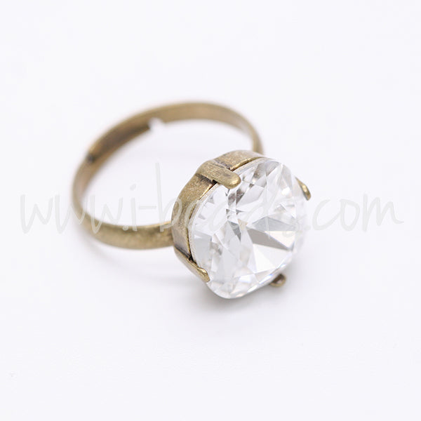 Serti bague ajustable pour Swarovski 4470 12mm laiton (1)