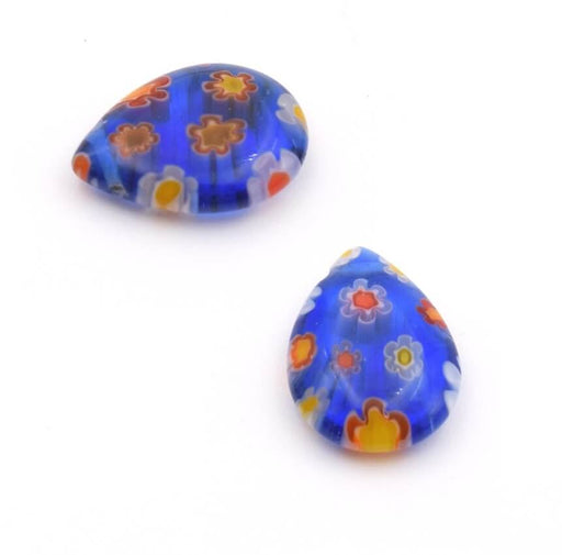 Achat Millefiori Goutte 11-14mm BLEUE (2)